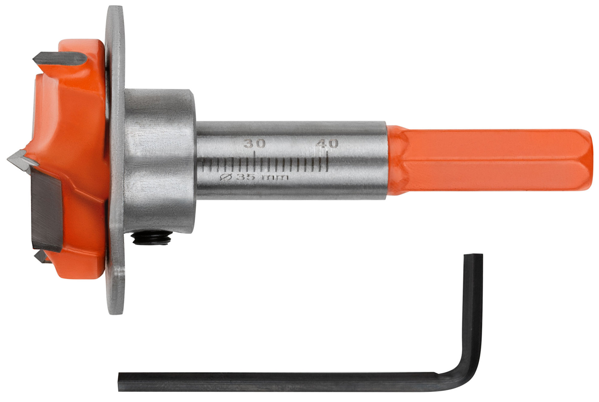 Сверло Форстнера (фреза) с карбидными вставками и ограничителем глубины 35 мм (36517)