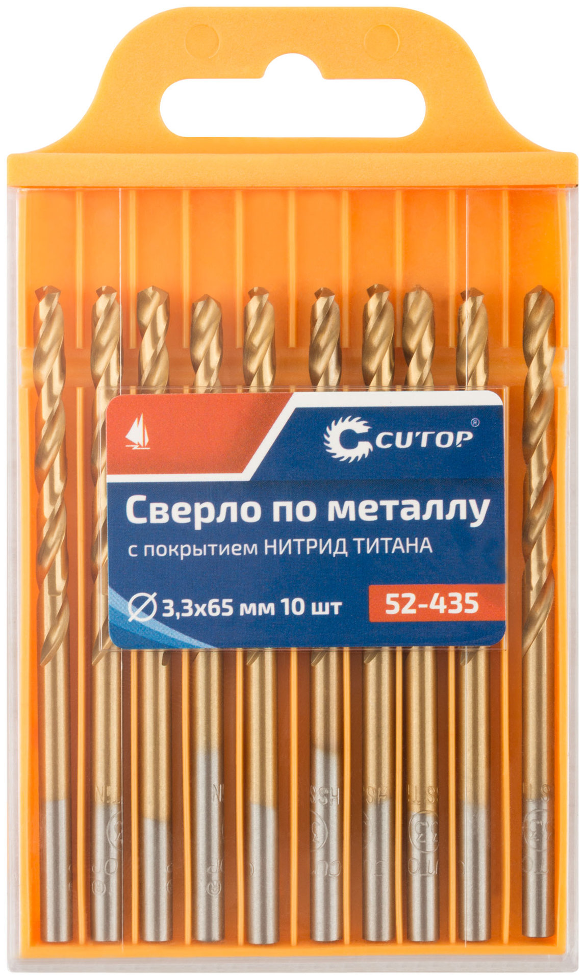 Сверло по металлу Cutop Profi с титановым покрытием, 3,3х65 мм (10 шт) (52-435)
