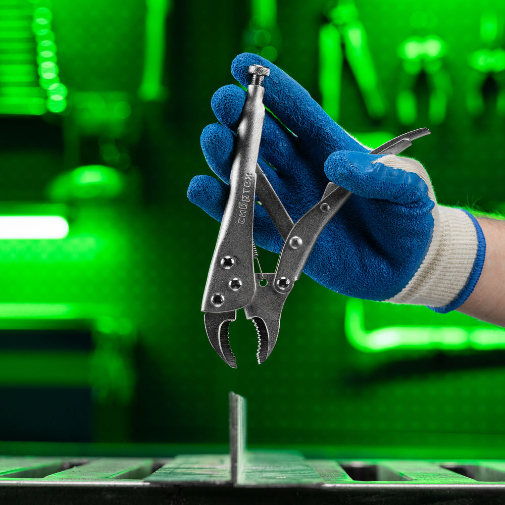 Зажим ручной, полукруглый захват, 180 мм Сибртех (18421)