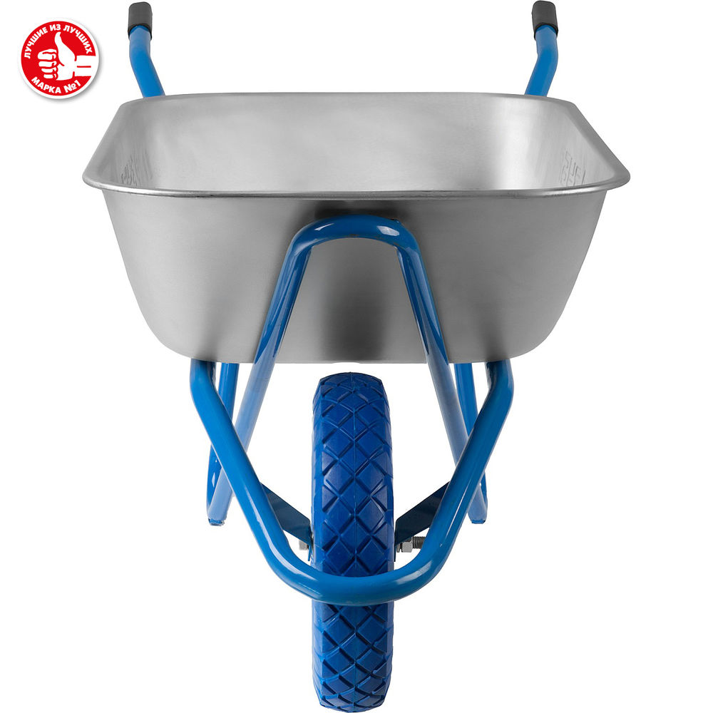 Тачка строительная одноколесная 110 л, 220 кг, полиуретановое колесо Профессионал ЗУБР ПТ-200 39903_z01