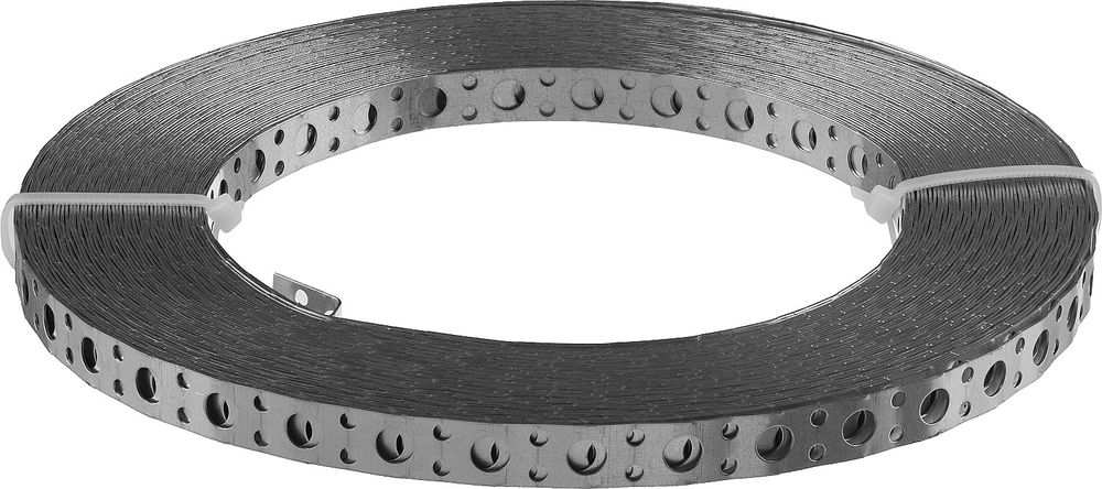 Лента вентиляционная перфорированная прямая 12 x 0.75 мм 25 м цинк ЗУБР ПВЛ 310247-12-75