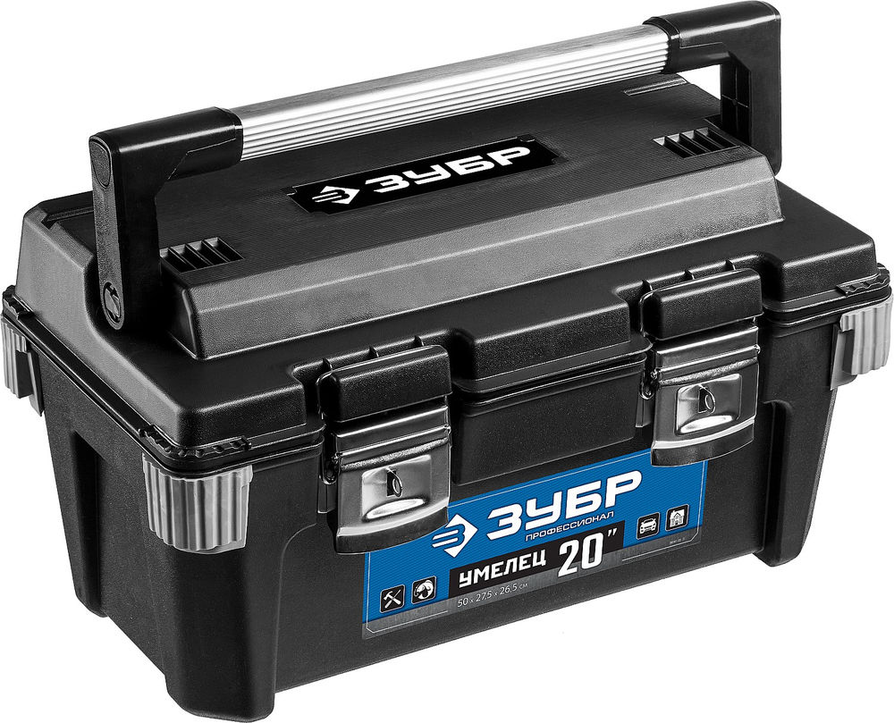 Пластиковый ящик для инструментов 500 x 275 x 265 мм 20 Профессионал ЗУБР УМЕЛЕЦ-20 38141-20