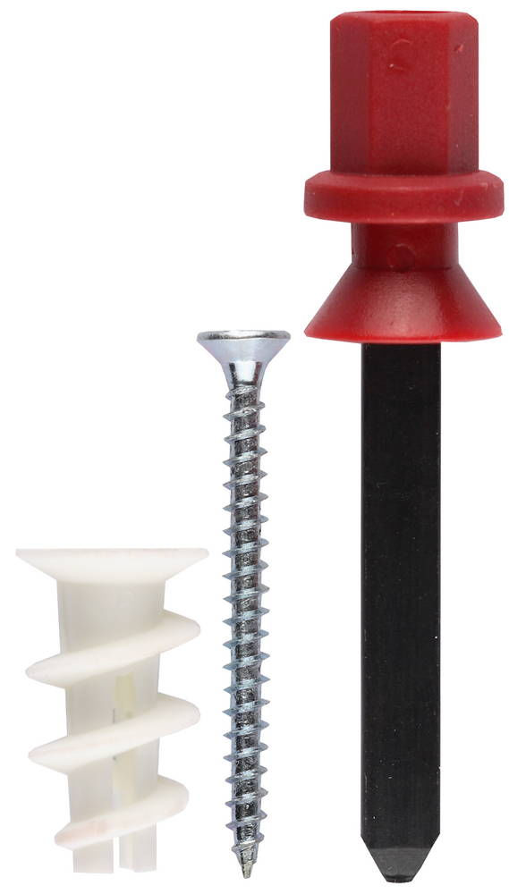 Дюбель нейлоновый для гипсокартона ДРИВА 23 мм, 8 шт, с саморезом и установочной насадкой для дрели ЗУБР 4-301256