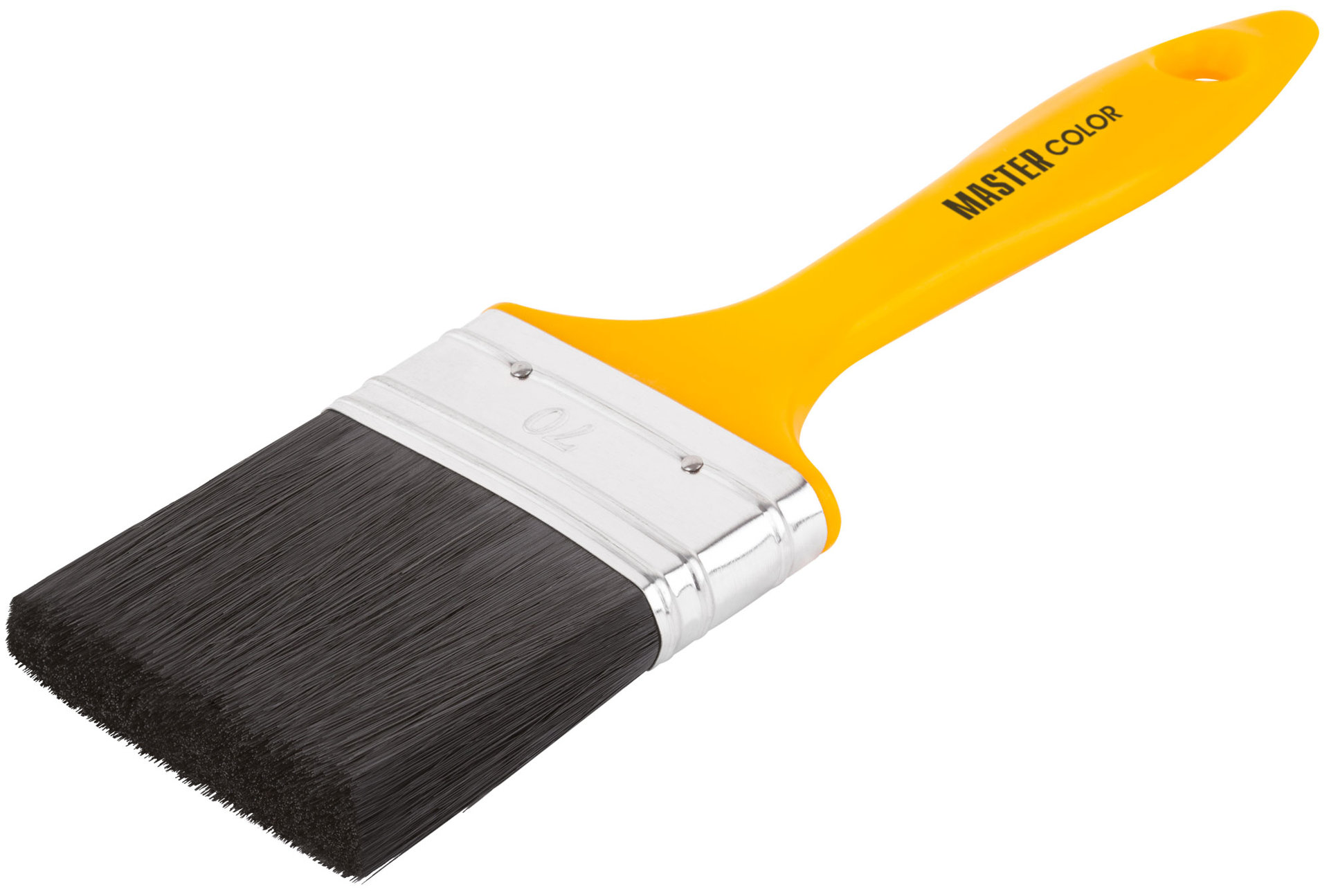 Кисть флейцевая, толщ. 16 мм, 70% ПБT/30% чёрн.натур. щетина, нерж. обжим, пласт.ручка, ширина 70 мм (30-0164)