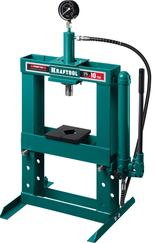 Гидравлический пресс с гидронасосом и манометром PMP-10, 10 т KRAFTOOL 43472-10