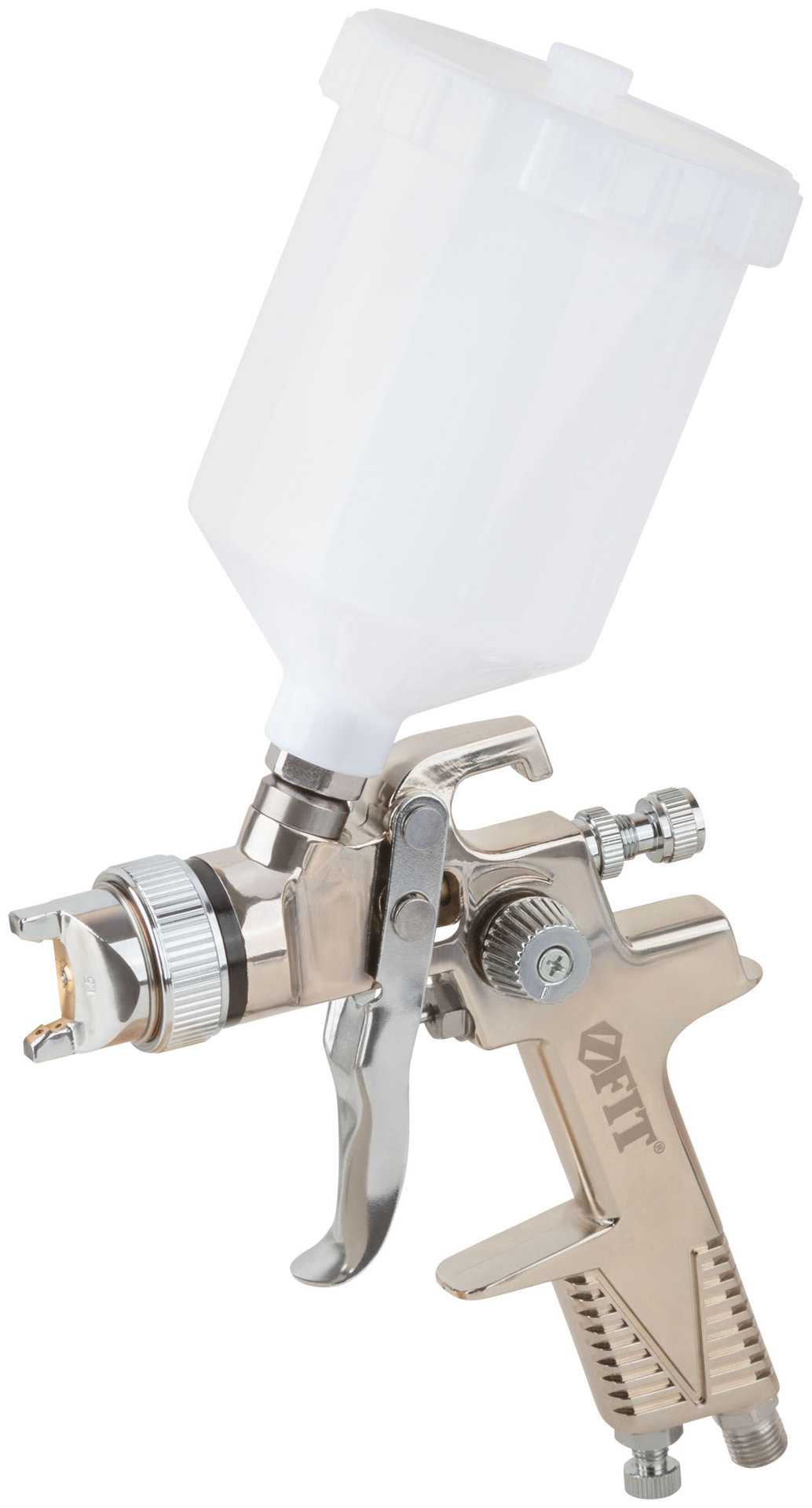 Краскопульт пневматический HVLP, пластиковый верхний бачок 600 мл, 1.5 мм (81010)