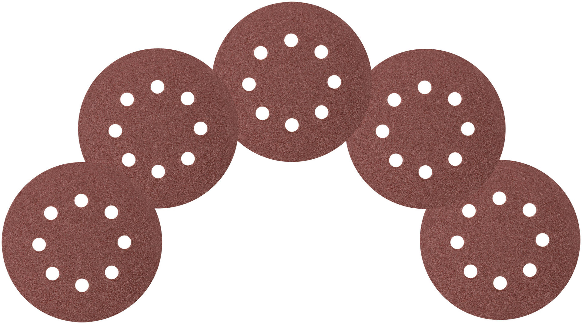 Круги шлифовальные с отверстиями (липучка), алюминий-оксидные, 125 мм, 5 шт. Р 40 (39782)