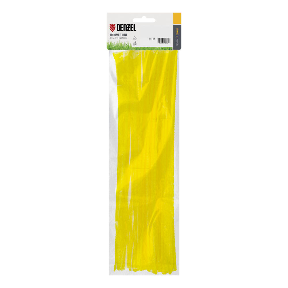 Леска для триммера, зубчатый квадрат нарезанная 3 мм х 30 см, 50 шт Flex cord Denzel (96104)
