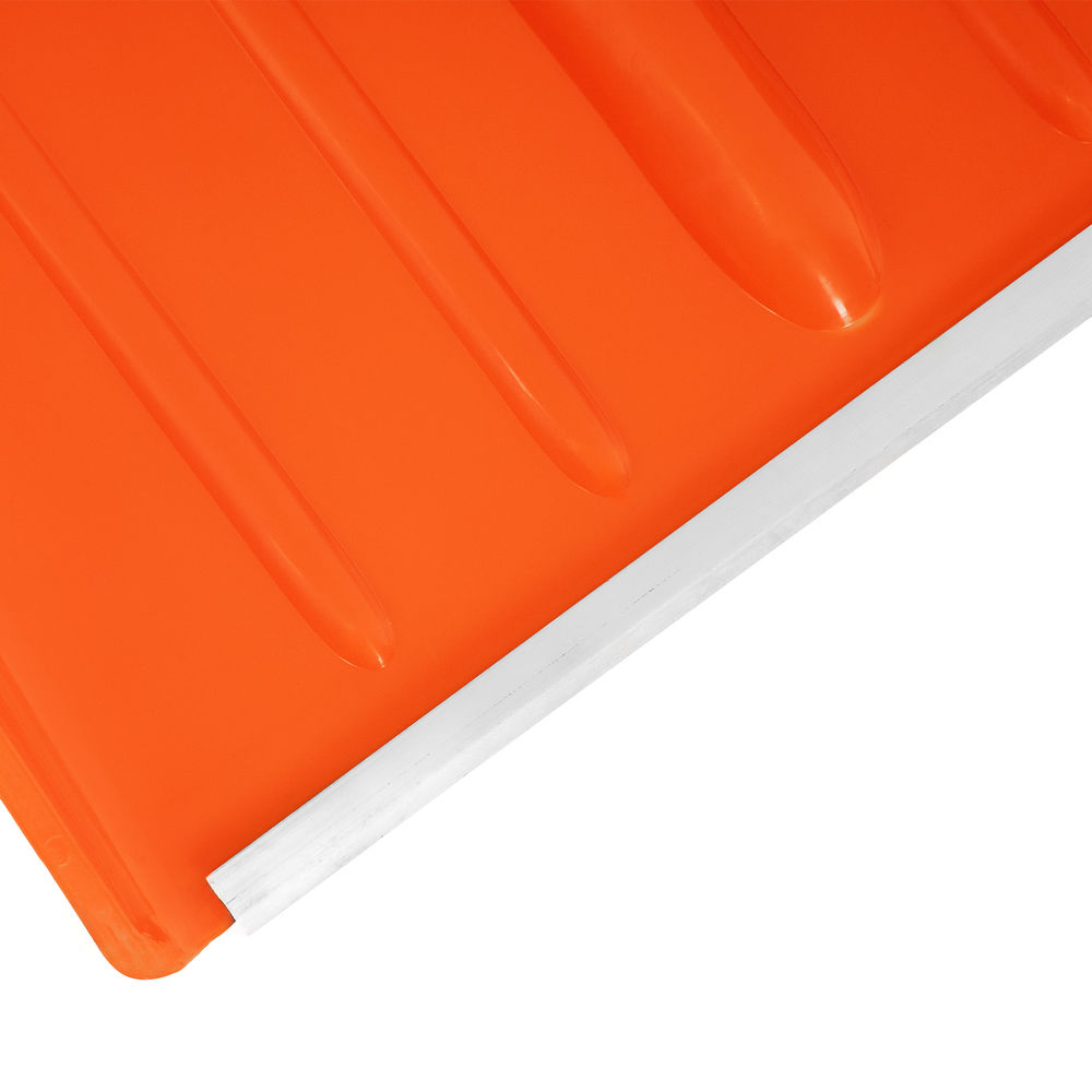 Лопата для уборки снега пластиковая, 400х405х1380 мм, стальной черенок, усиленная Сибртех (61666)