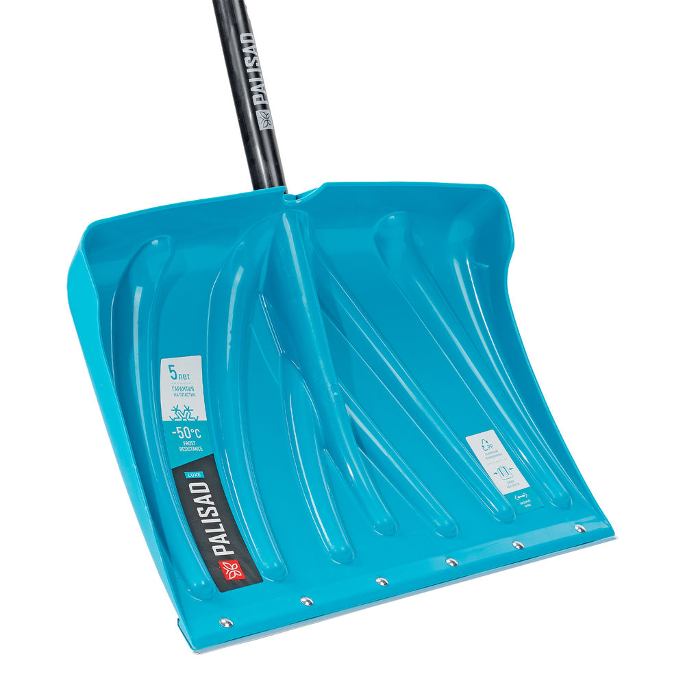 Лопата для уборки снега пластиковая Luxe,460 х 335 х 1300 мм, металлопластиковый черенок, Palisad (615915)