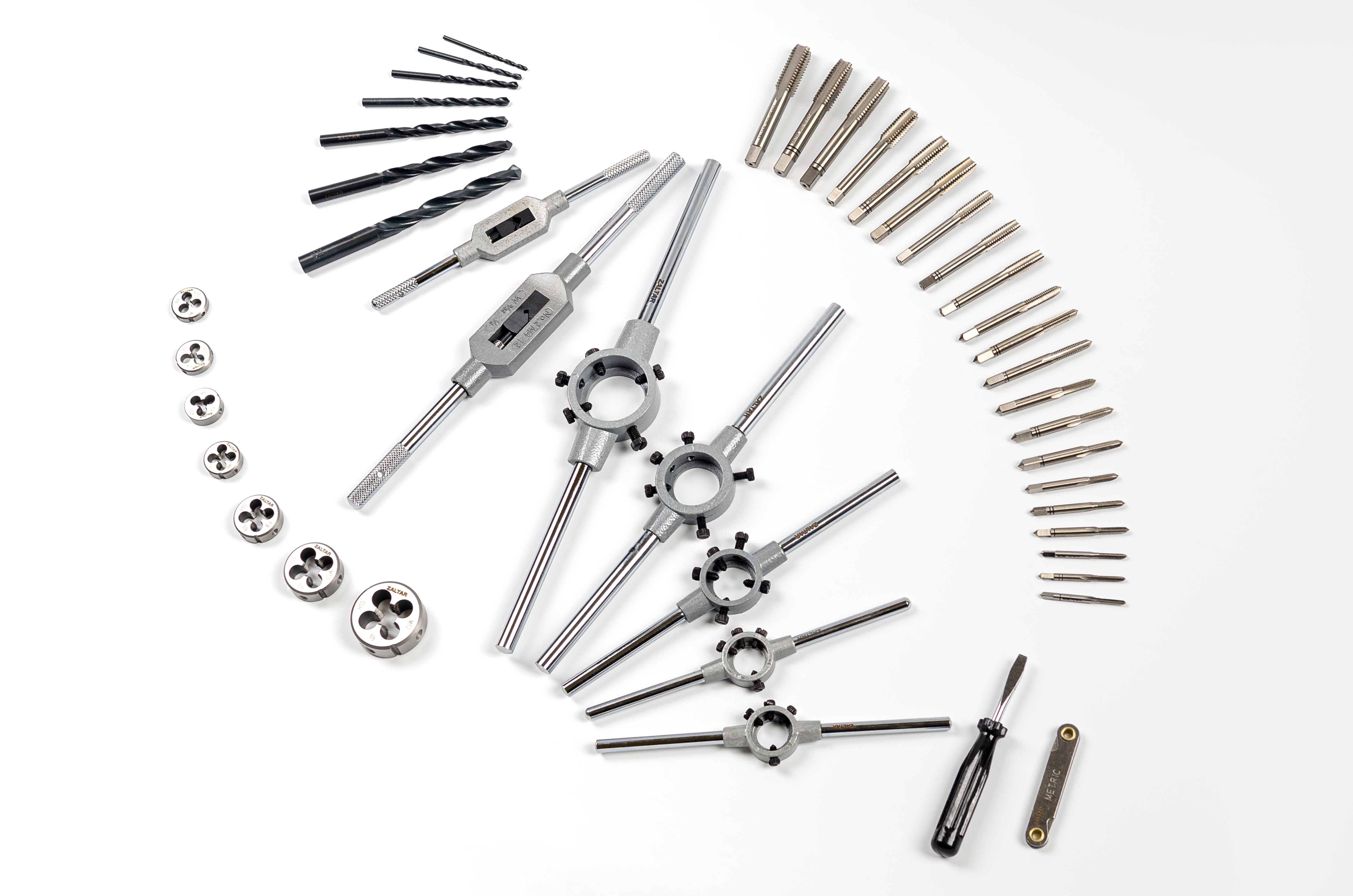 Набор резьбонарезного инструмента 15S HSS, 44 пр., M3-M4-M5-M6-M8-M10-M12 (ZA-10731)