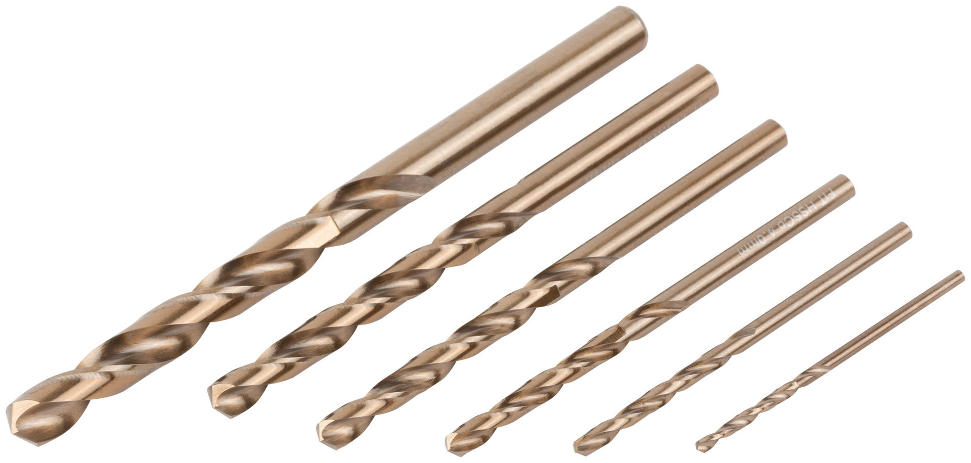 Набор сверл HSS по металлу с добавкой кобальта 5%, 6 шт. (2-3-4-5-6-8 мм) (34013)