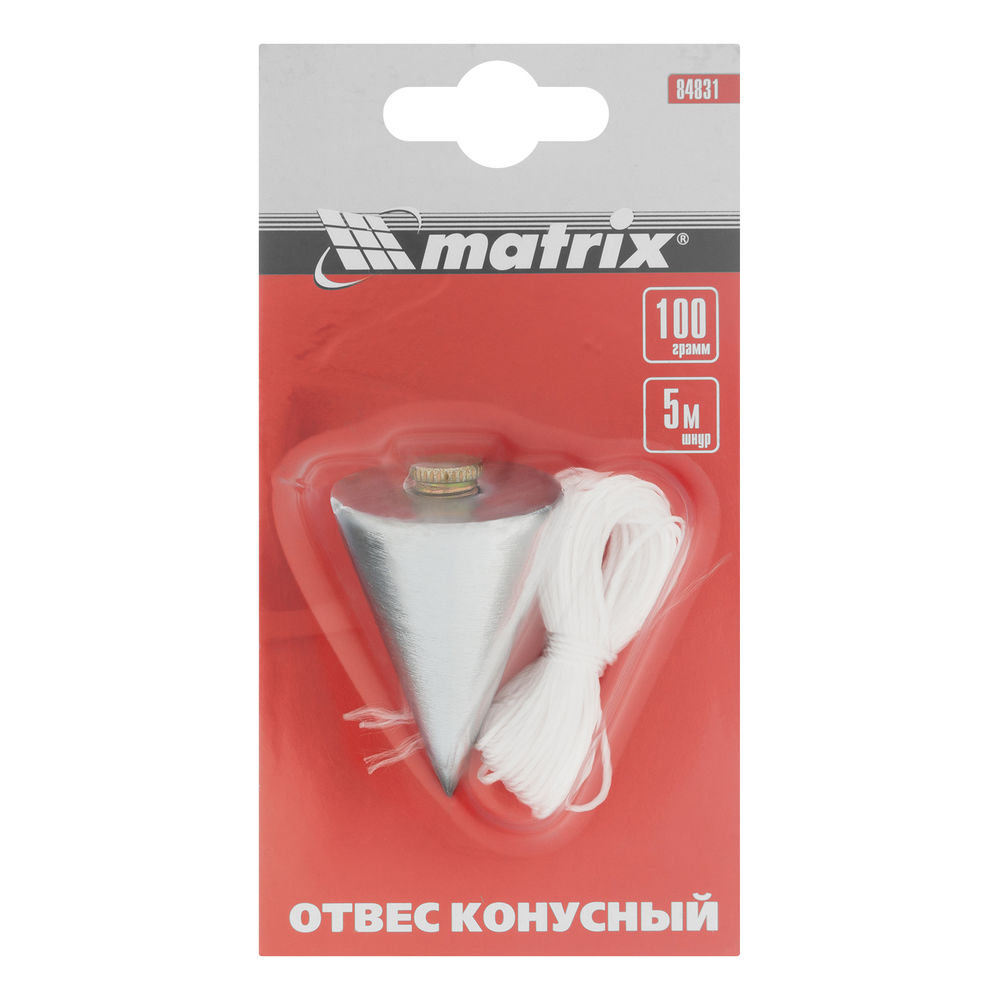Отвес конусный, 100 г, шнур 5 м Matrix (84831)