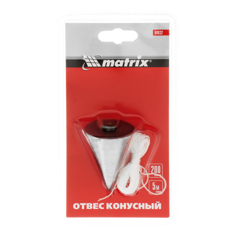 Отвес конусный, 200 г, шнур 5 м Matrix (84832)