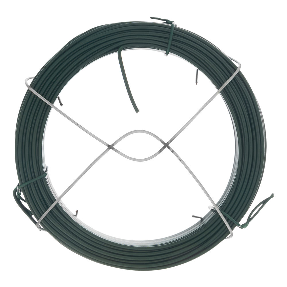 Проволока с ПВХ покрытием, зеленая 1.5 мм, длина 50 м Сибртех (47772)