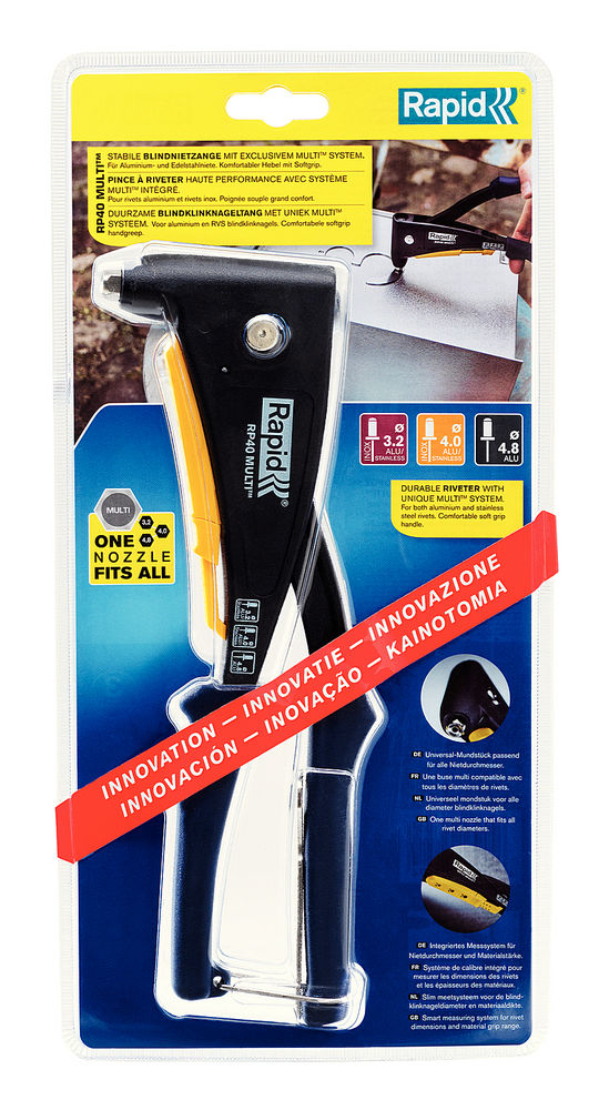 Универсальный заклепочник RP40 Multi, 3.2 мм, 4.0 мм, 4.8 мм RAPID 5001139