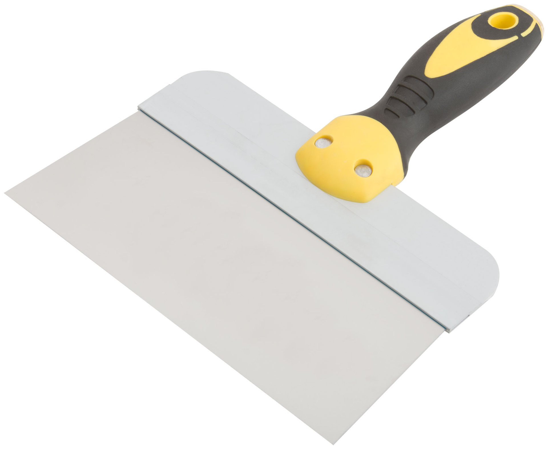 Шпатель фасадный нержавеющий Профи, прорезиненная ручка с метал.бойком 200 мм (06442)