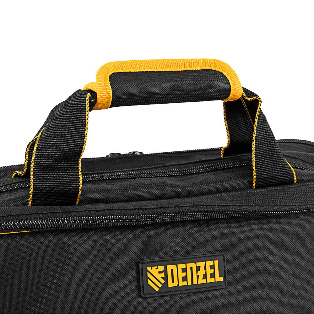 Сумка для инструмента, 400х170х300 мм, 3 отделения, 28 карманов, наплечный ремень Denzel