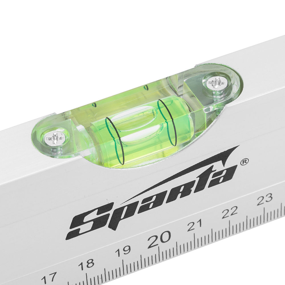 Уровень алюминиевый, 400 мм, 3 глазка, линейка Sparta (331205)