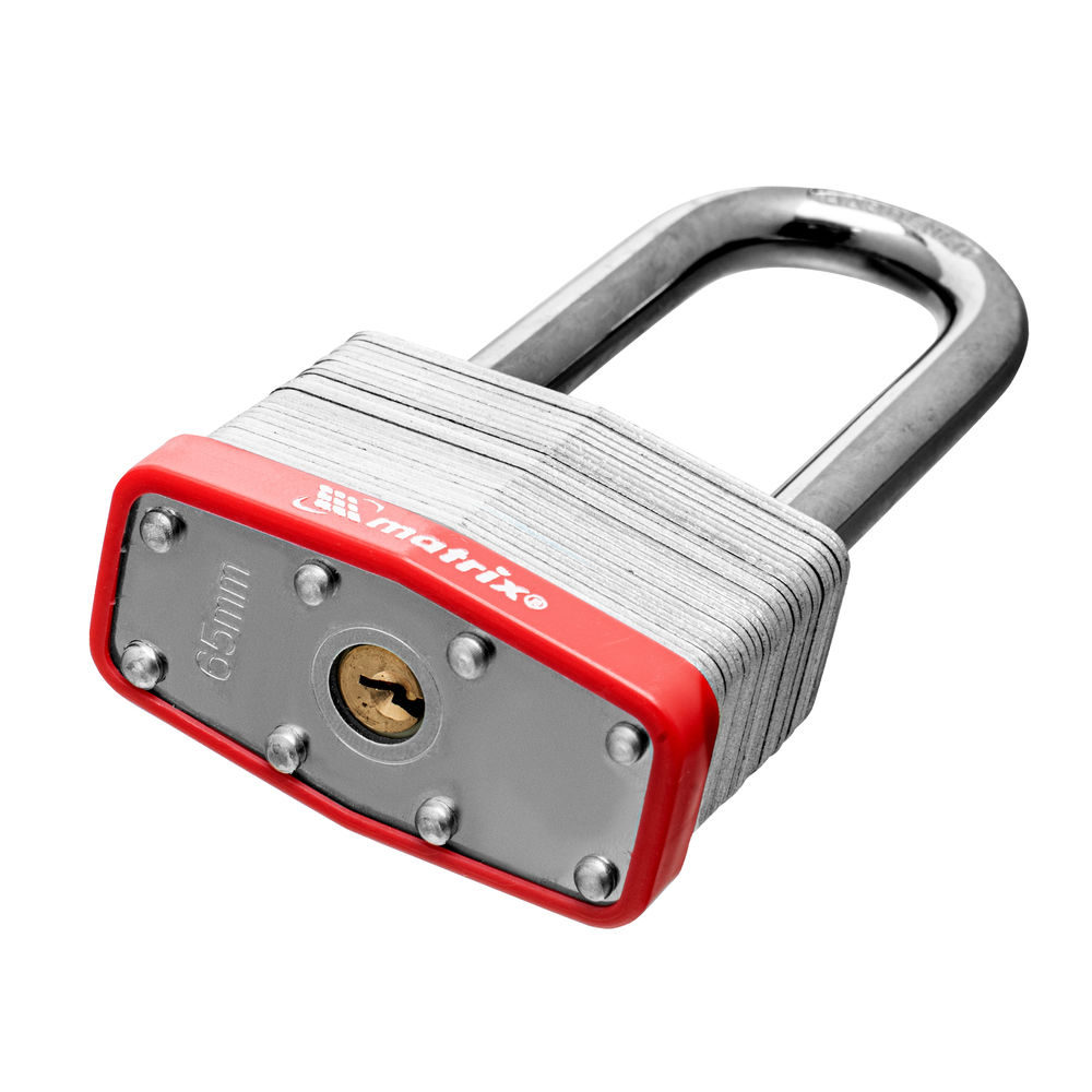 Замок навесной, 65 мм, удлиненная дужка Matrix (91811)