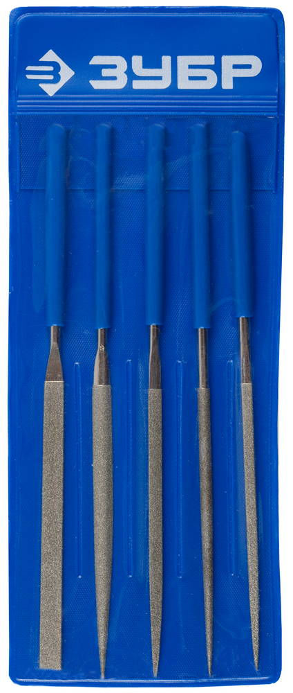Набор надфилей алмазных 140?75 мм 5 предметов P 140 в пакете PVC ЗУБР 33386-140-H5