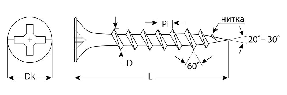 Саморез гипсокартон-дерево фосфатированный 50 х 3.5 мм, 200 шт Профессионал СГД ЗУБР 4-300031-35-050