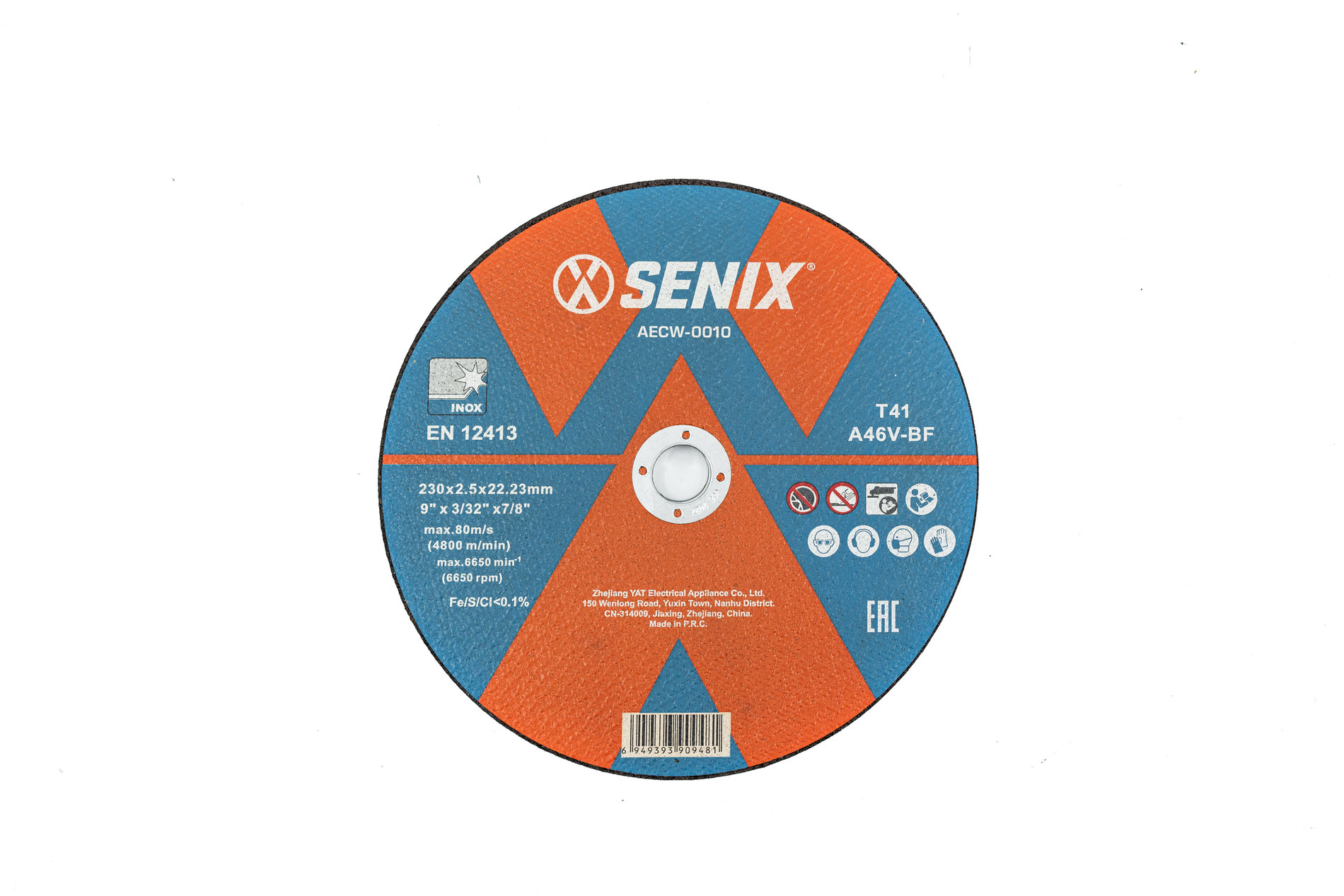 Диск отрезной по металлу и нержавеющей стали, упак 5 шт., 2302.522.23 mm SENIX AECW-0010-5