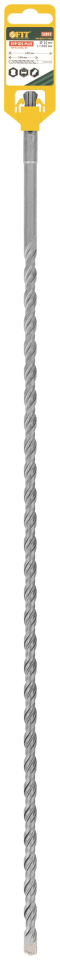 Бур по бетону SDS PLUS, Профи, W-образная вставка, двойная спираль, 10 х 600 мм (32851)