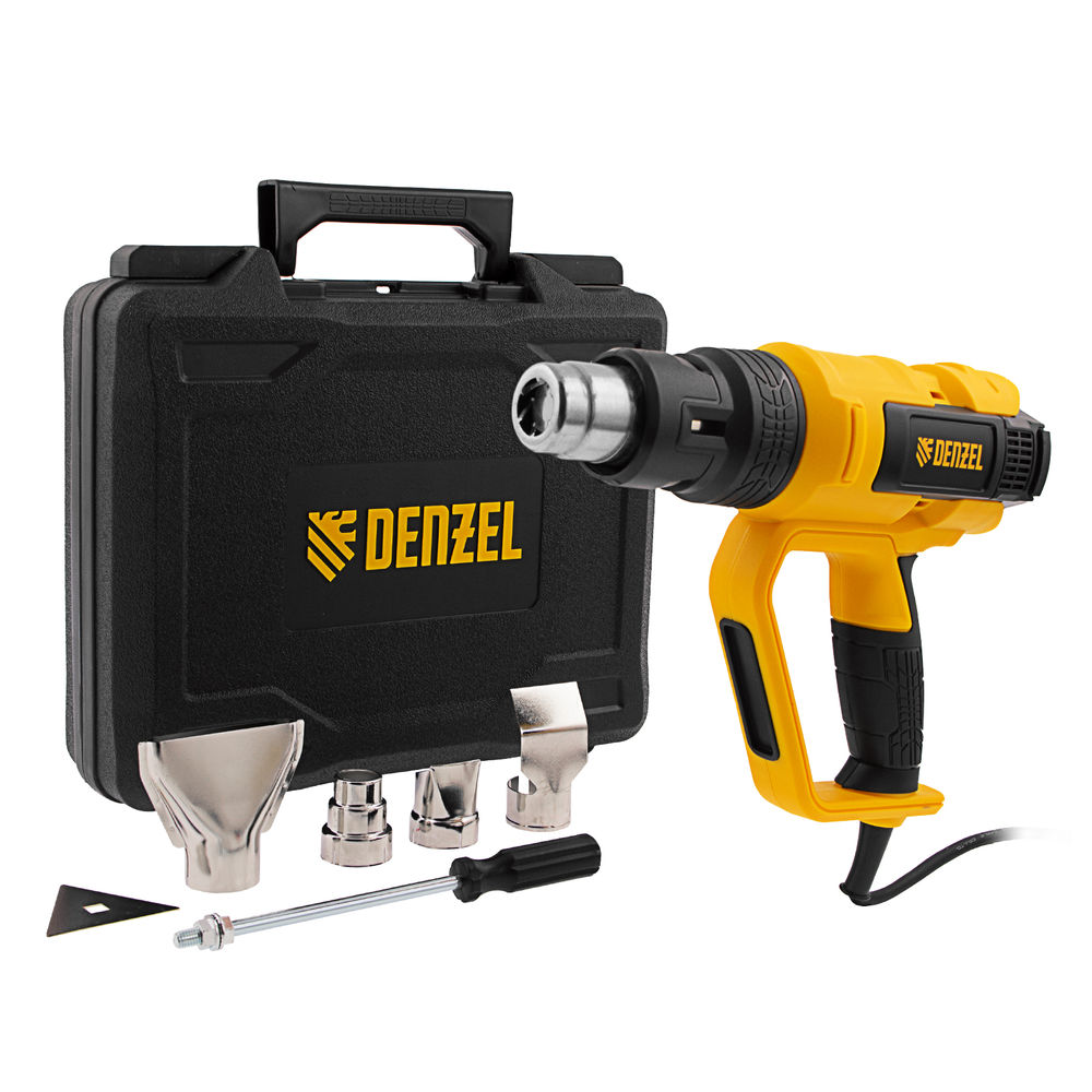 Фен технический HG-2000E, 2000 Вт, 2 режима, LCD дисплей Denzel (28007)