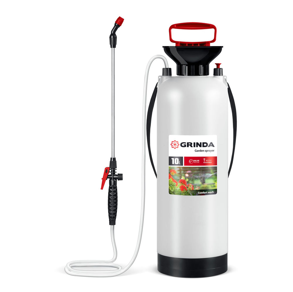 Переносной опрыскиватель TS-10, 10 л, широкая горловина, устойчивое днище GRINDA 8-425119