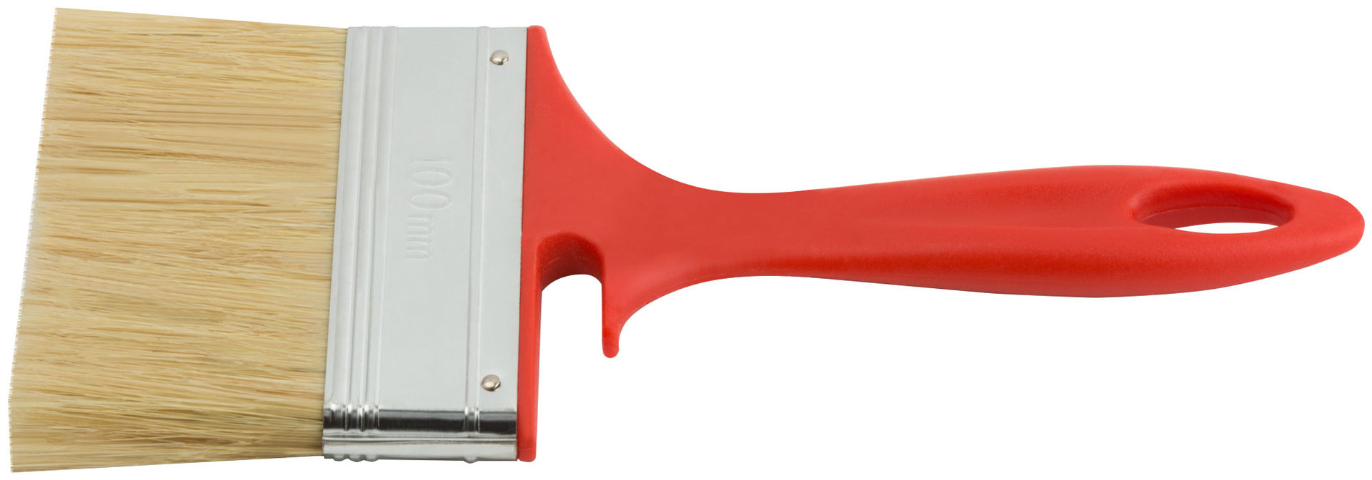 Кисть флейцевая Крафт, натур.светлая щетина, пластиковая ручка с выемкой 100 мм (00845)