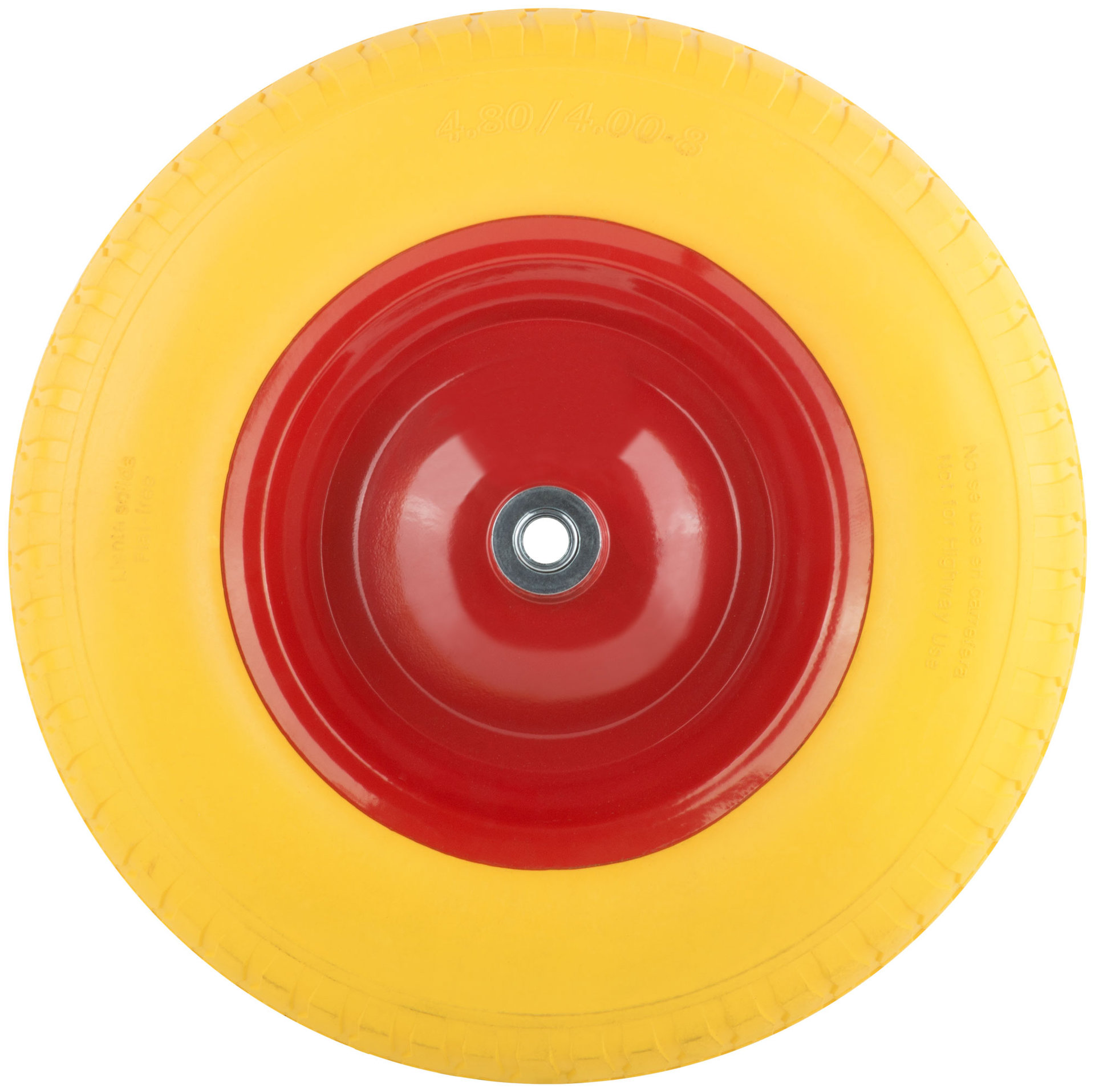 Колесо запасное полиуретановое 390х90x230 мм для тачки 77556 ( PU 4,80/4,00-8 ) ( посадка ширина 125 мм, диаметр 16 мм ) (77586)