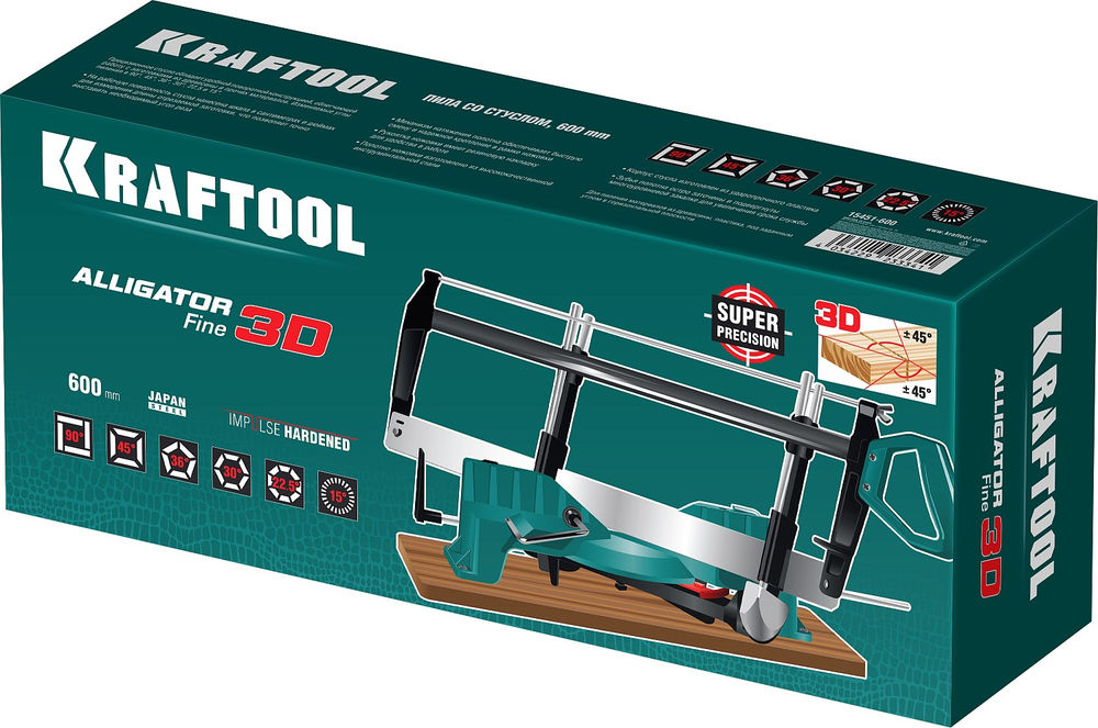 Стусло прецизионное поворотно-наклонное Alligator 3D, 600 мм KRAFTOOL 15451-600