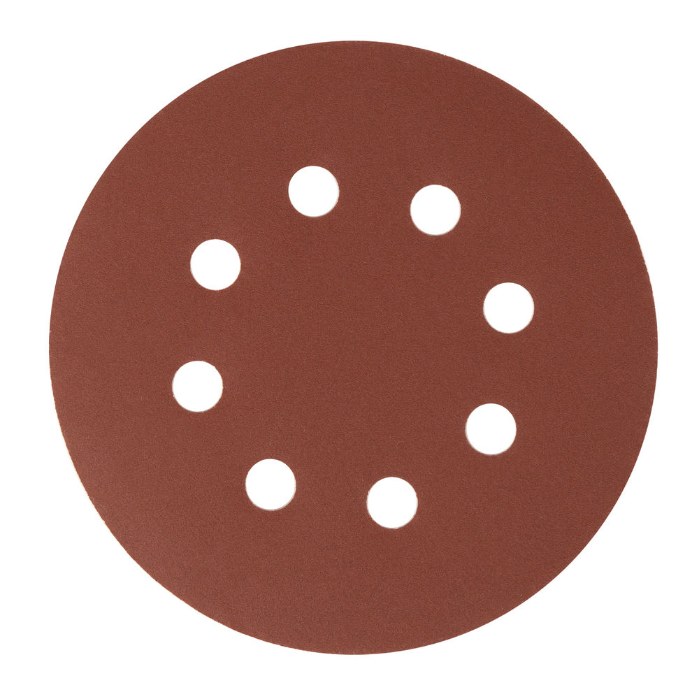 Круг абразивный на ворсовой подложке под липучку, перфорированный, P 320, 125 мм, 5 шт Сибртех (738137)