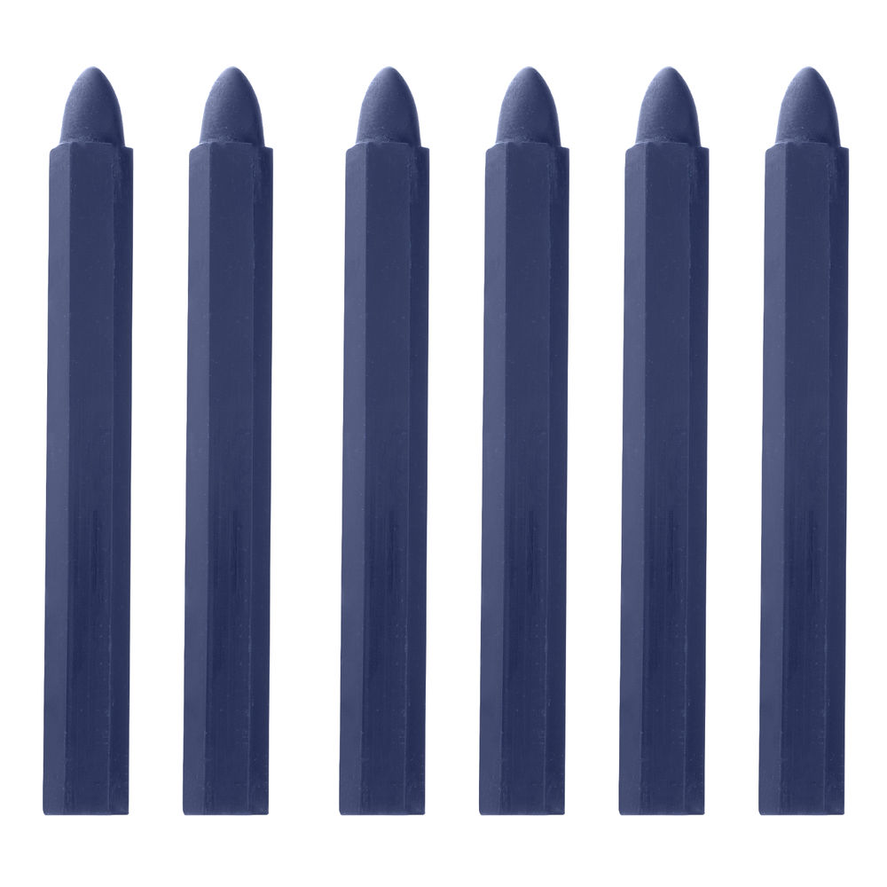 Мелки разметочные восковые синие, 120 мм, коробка 6 шт Matrix (84819)