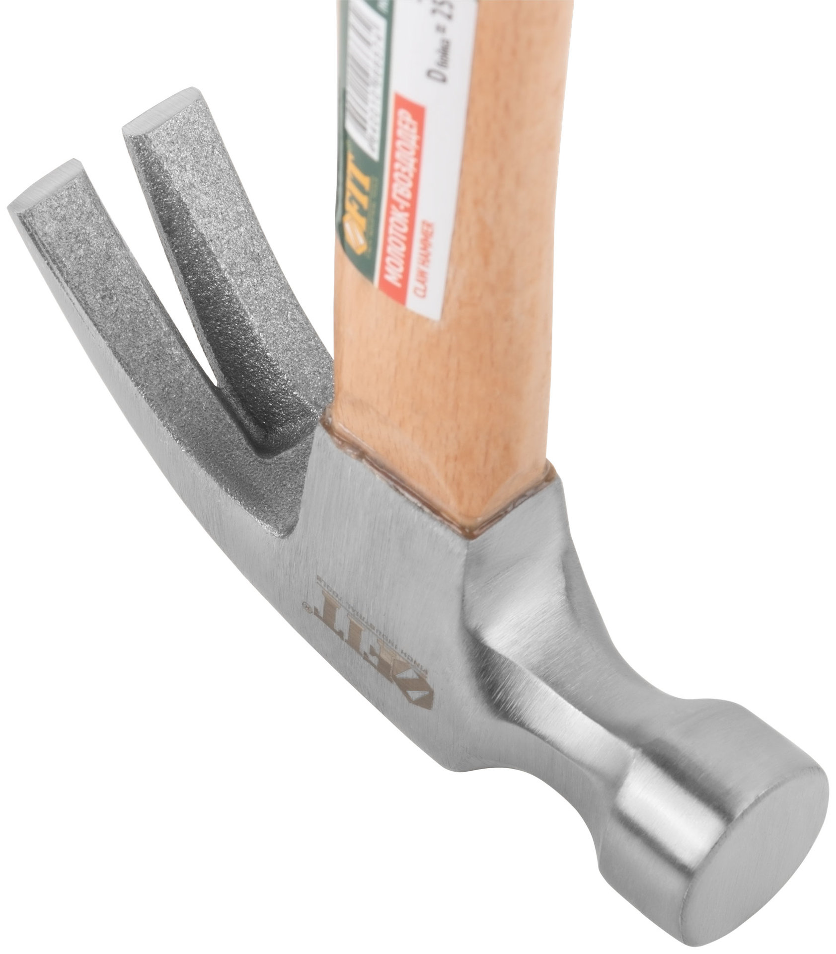 Молоток-гвоздодер, деревянная ручка 25 мм, 340 гр. (44625)