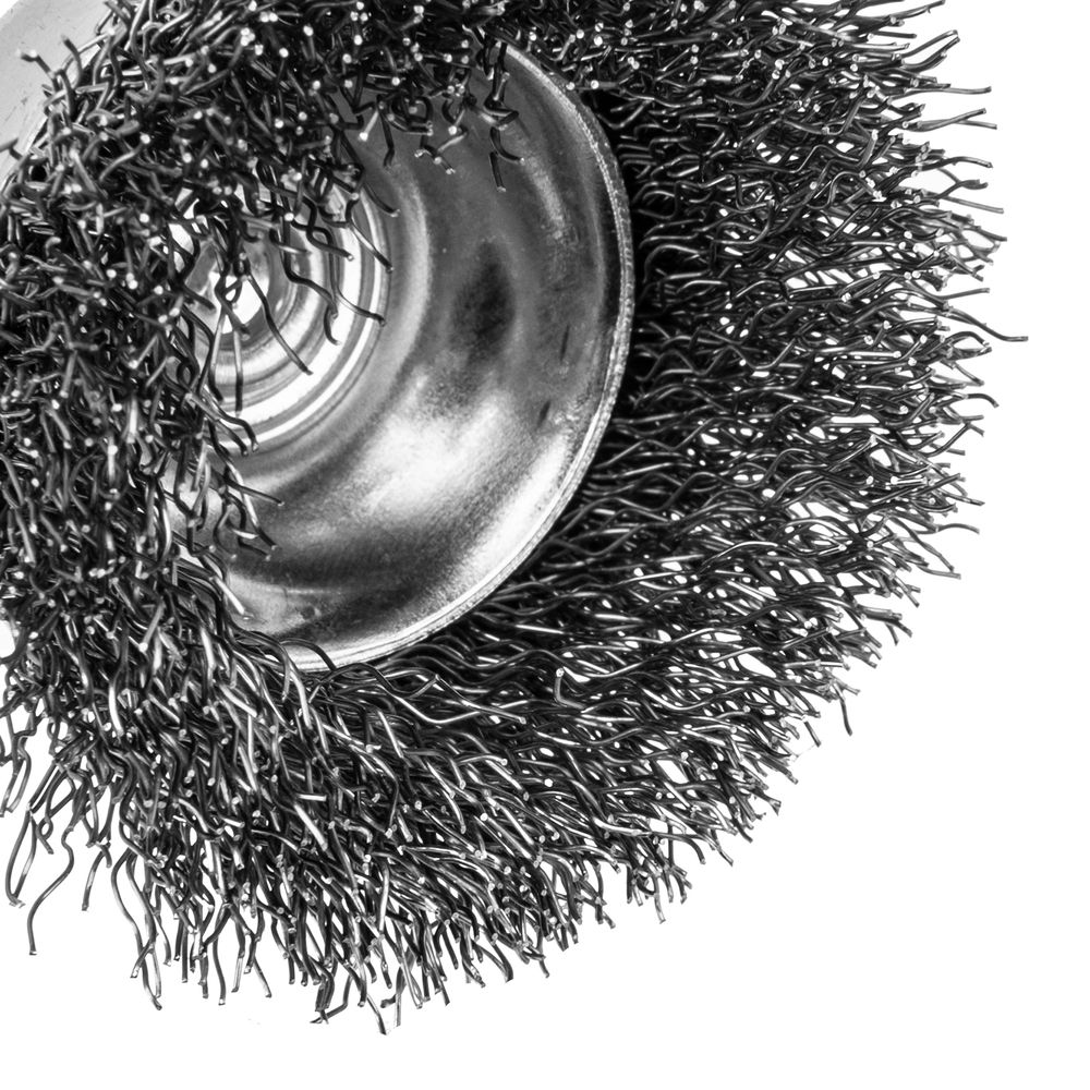 Набор щеток для дрели, 1 Плоская 50мм, 2 Чашки 25-50мм, шпилька, нерж. вит. проволока Denzel (74491)