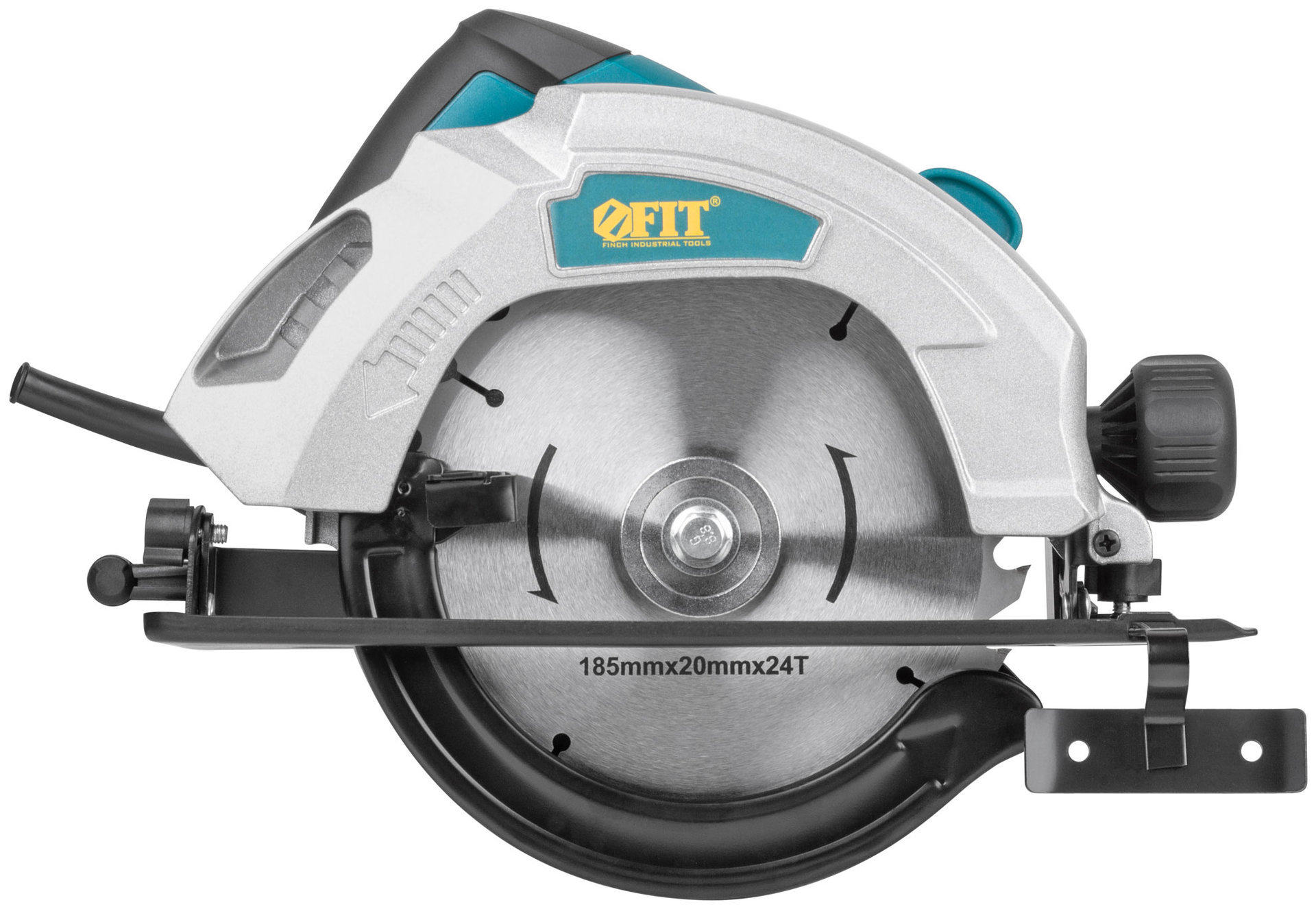 Пила дисковая 1300 Вт; 4500 об/мин; 185/20 мм; 4,4 кг; жел. опора; рез. накл.; блок шпинд.; коробка (80404)