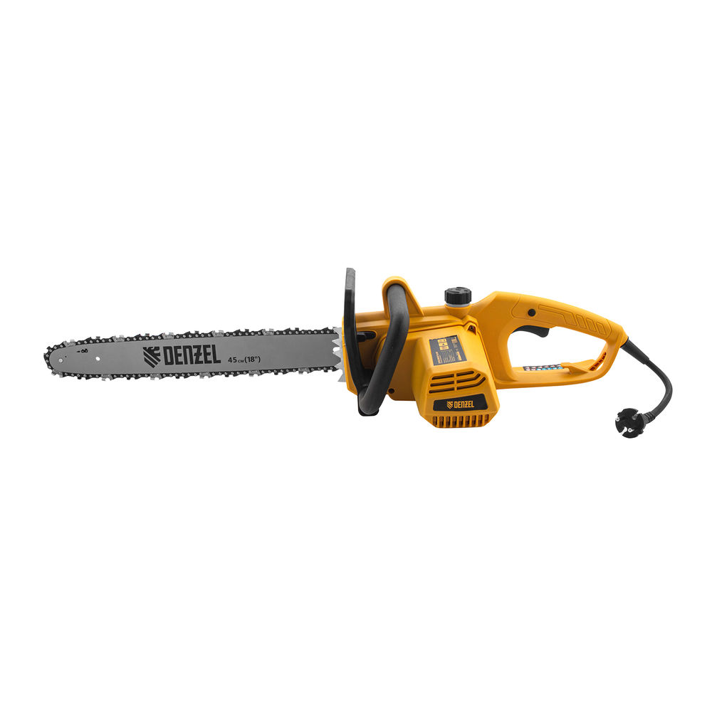 Пила цепная электрическая EDS-2200P, 2.2 кВт,поперечная, шина 45 см, шаг 3/8, паз 1.3 мм, 63 звена Denzel (95617)