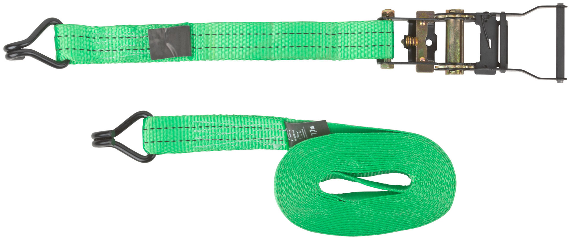 Ремень для крепления груза, храповый механизм 135 мм, полиэфирная лента 38 мм x 8 м, 1500 / 3000 кг (64925)