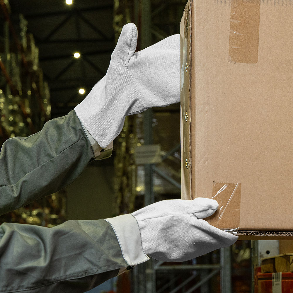 Рукавицы х/б двунитка, наладон двунитка, 1 размер Сибртех (68124)