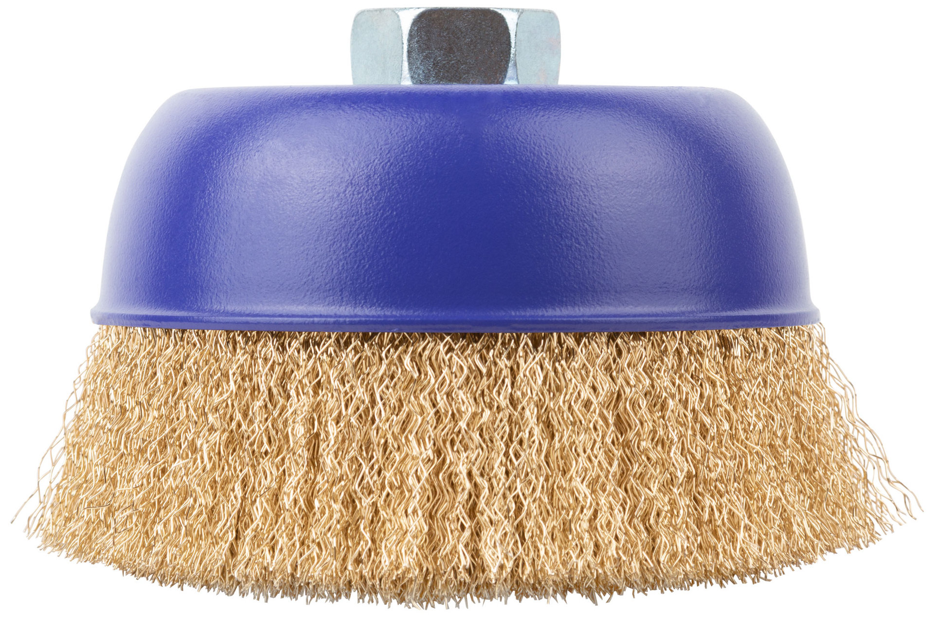 Щетка для УШМ, М14, тип Чашка, латун. витая проволока 0,3 мм, 125 мм, блистер, CUTOP Profi (82-896)