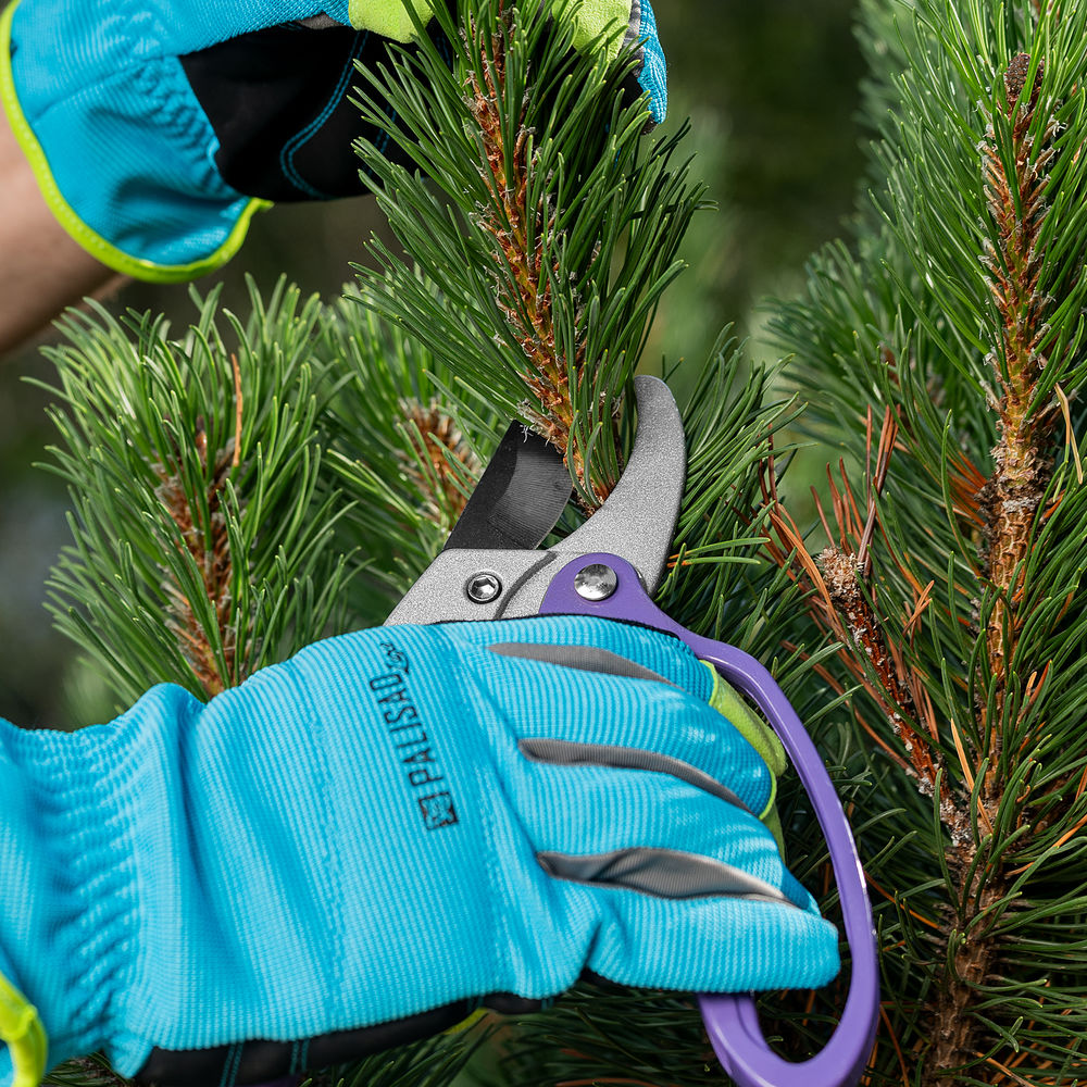 Секатор прямого реза, 200 мм, храповой механизм, металлические обрезиненные рукоятки, Palisad (60488)