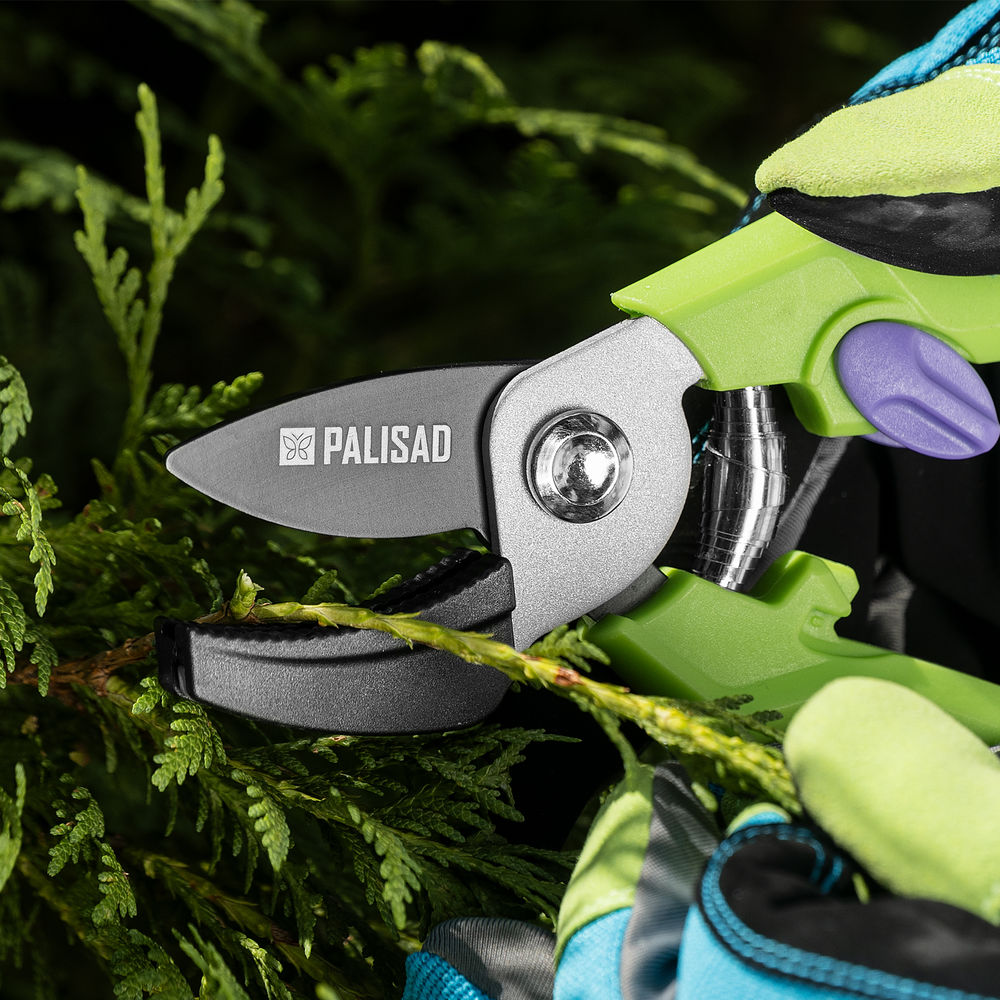 Секатор с наковальней, 190 мм, пластиковые рукоятки Palisad (60454)