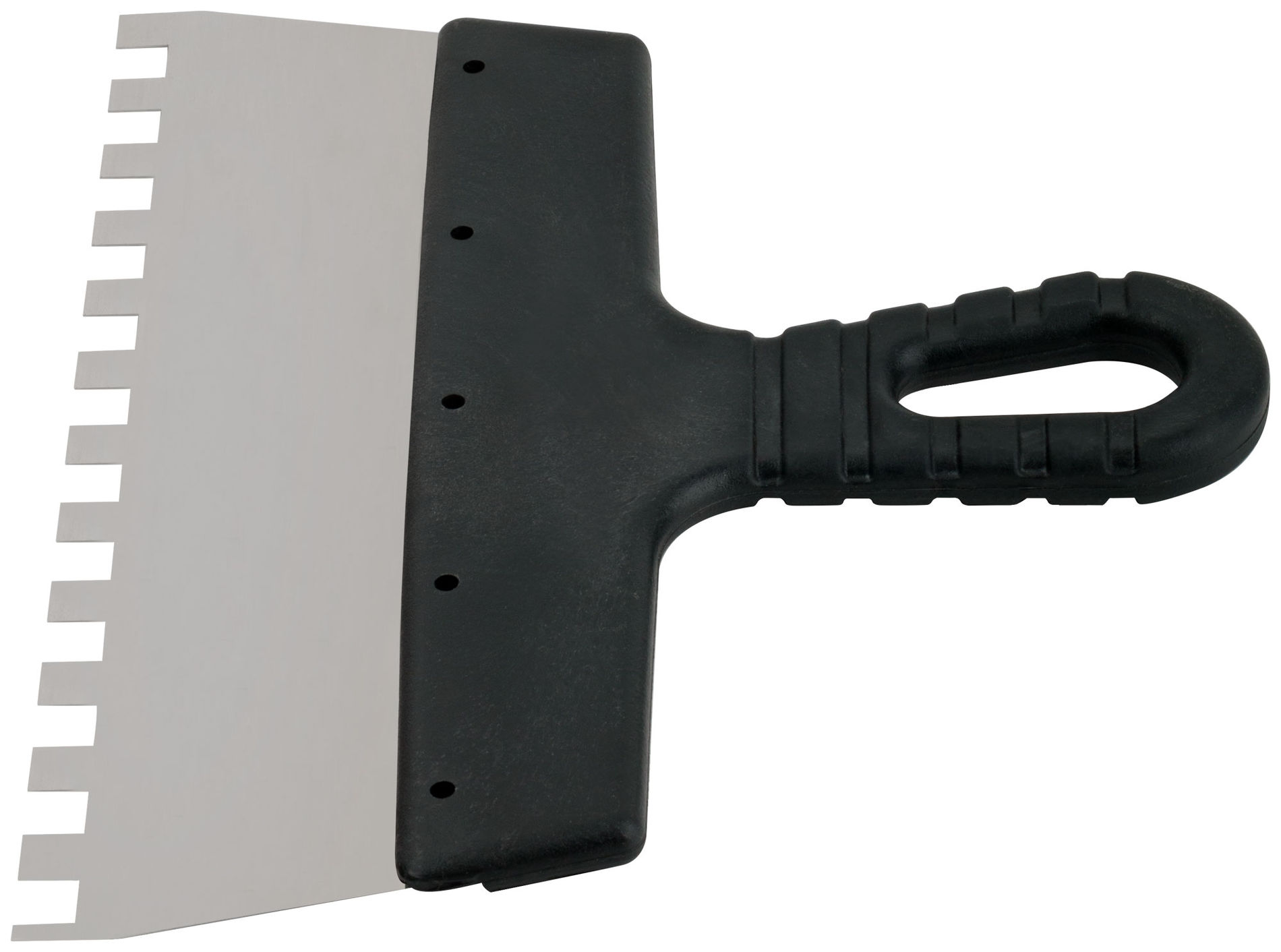 Шпатель фасадный нержавеющий зубчатый 250 мм / зуб 10 мм (06609)