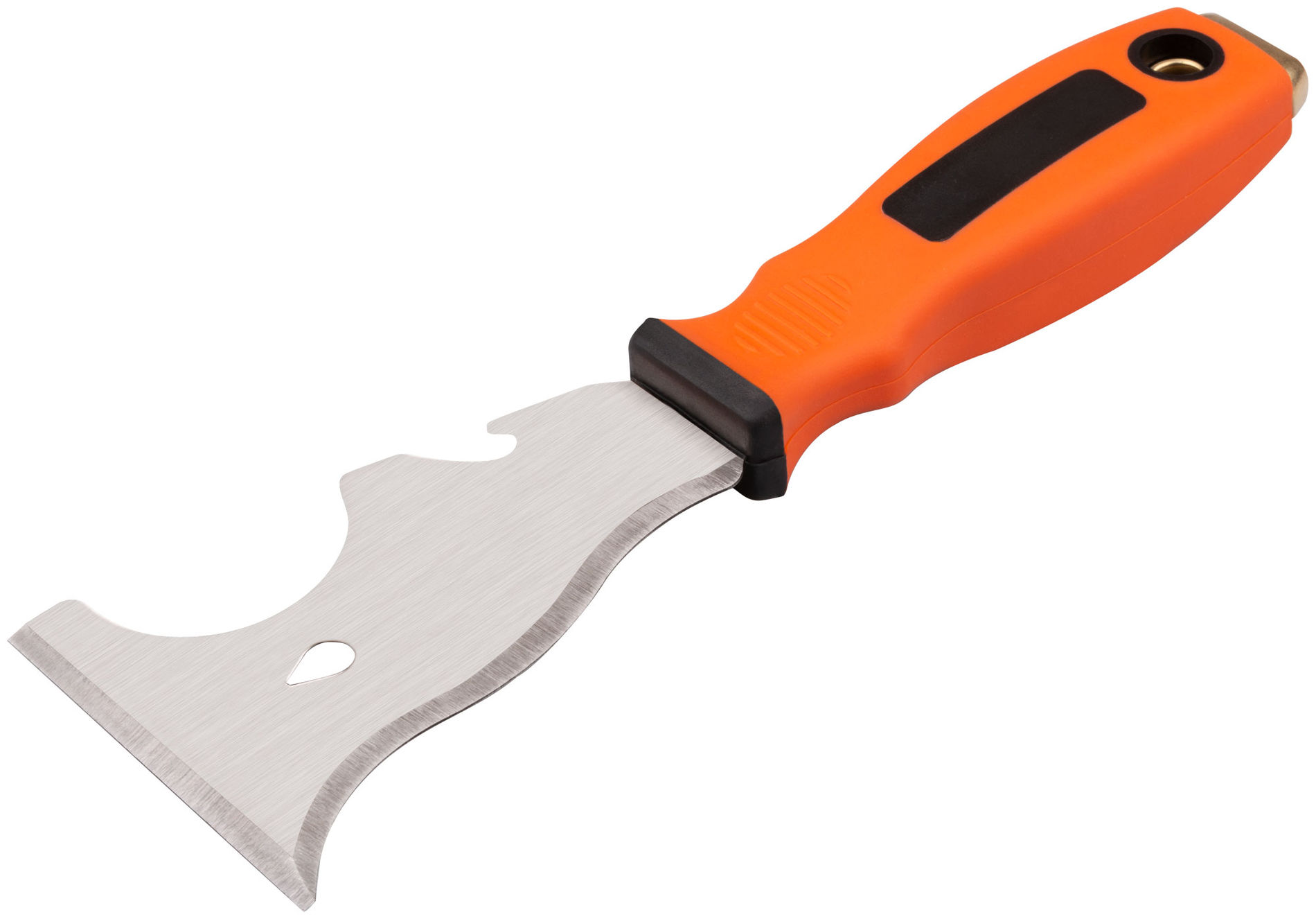 Шпатель-скребок, многофункциональный 8-в-1, нержавеющая сталь, 2К-ручка, 75 мм (30-2614)