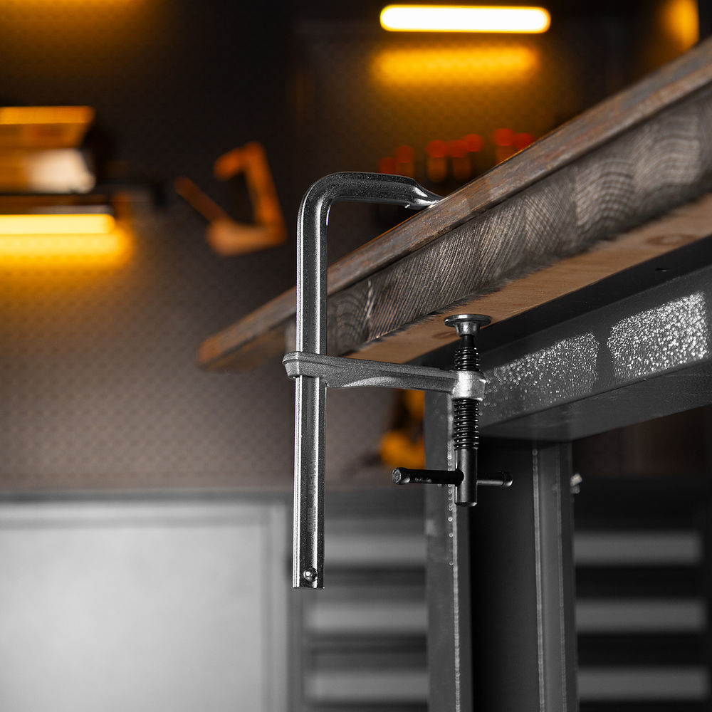 Струбцина F-образная, 80x150мм, кованая Denzel (20464)