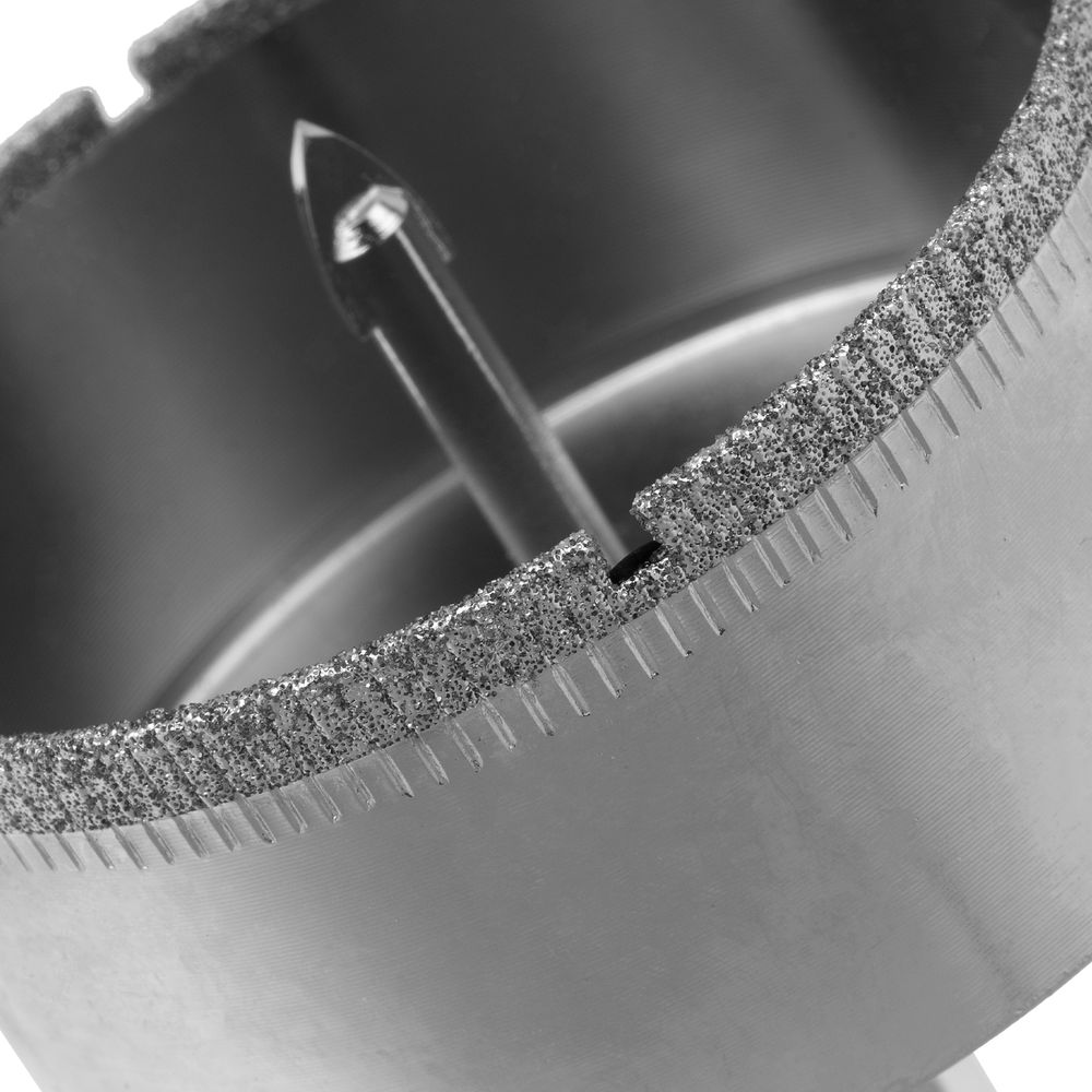 Сверло по керамической плитке и стеклу, 65 х 55 мм, шестигранный хвостовик, с центрующим сверлом Сибртех (72725)