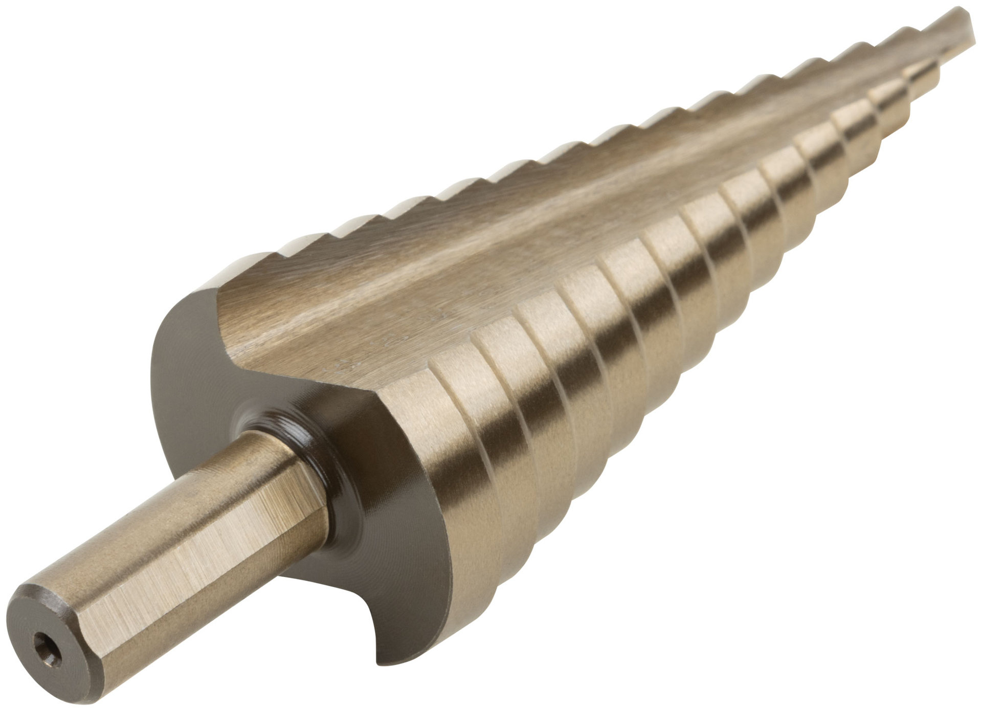 Сверло ступенчатое HSS Co5% ( Р6М5К5 ) по металлу, 15 ступеней, 4-32 мм