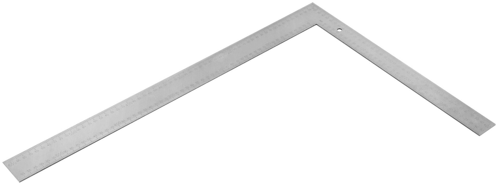 Угольник столярный цельнометаллический, рифленая шкала 400 x 600 мм (19634)